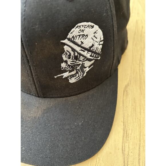 Metal Mulisha Nitro Hat Skull smoking flexfit Cap Distressed THRASHED Faded S/M - Picture 8 of 12